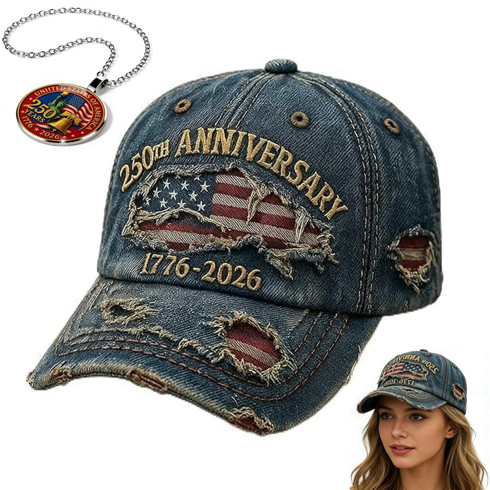 250 Anniversary USA Hat – Retro Embroidered America 250 Hat, Patriotic Adjust…