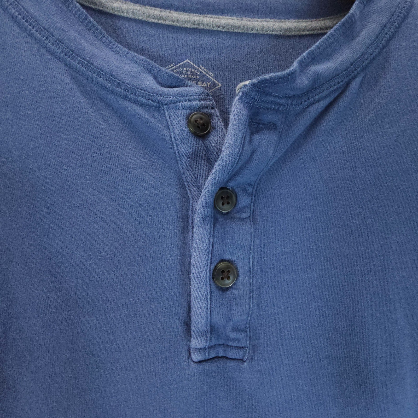 St Johns Bay Legacy Henley Mens Medium Blue Streetwear Long Sleeve Shirt Cotton gallery