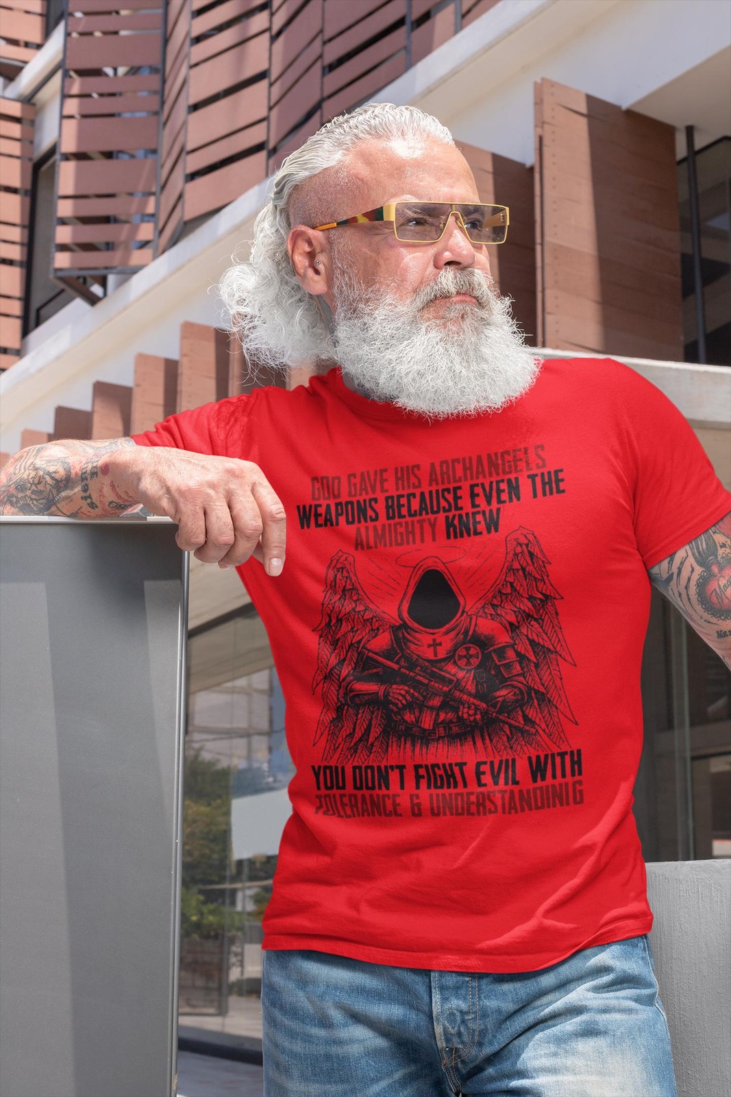 Archangel Warrior T-Shirt • Christian Graphic Tee • 2nd Amendment Gun Rights gallery