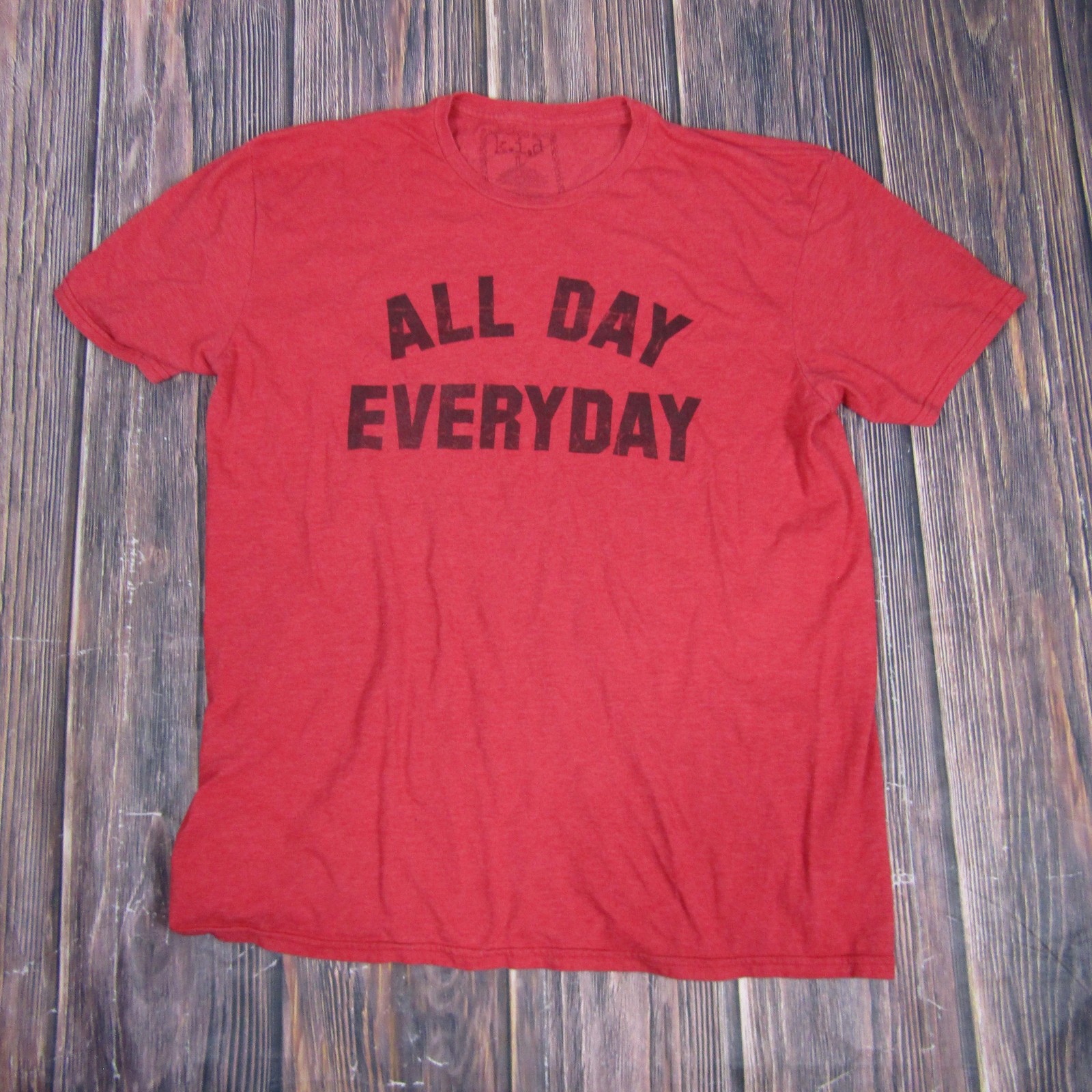 k.i.d Shirt Mens Large Red All Day Everyday Graphic Tee Soft Casual Cotton Blend gallery