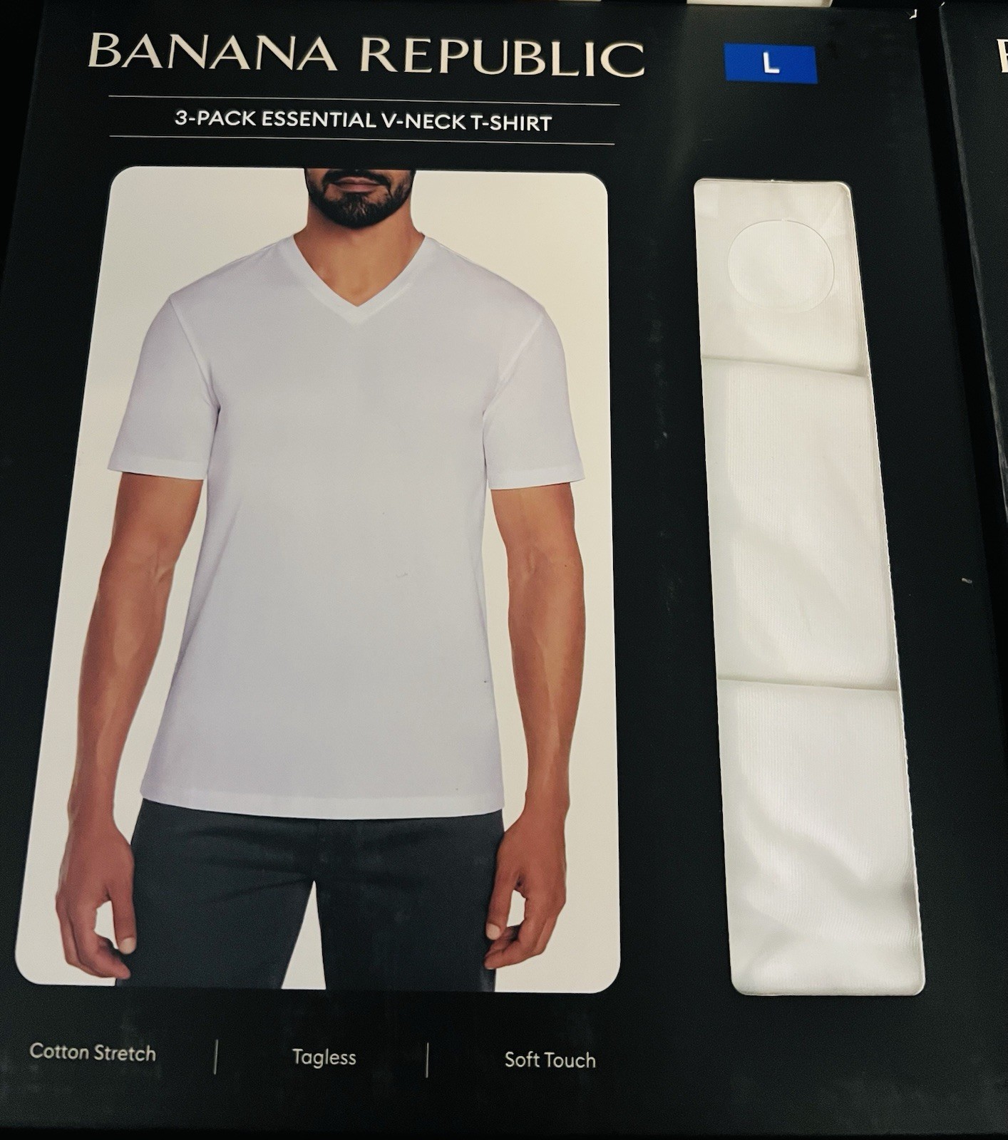 New Banana Republic 3 Pack Men’s V-Neck Tee White T-shirt Size Large Brand New gallery