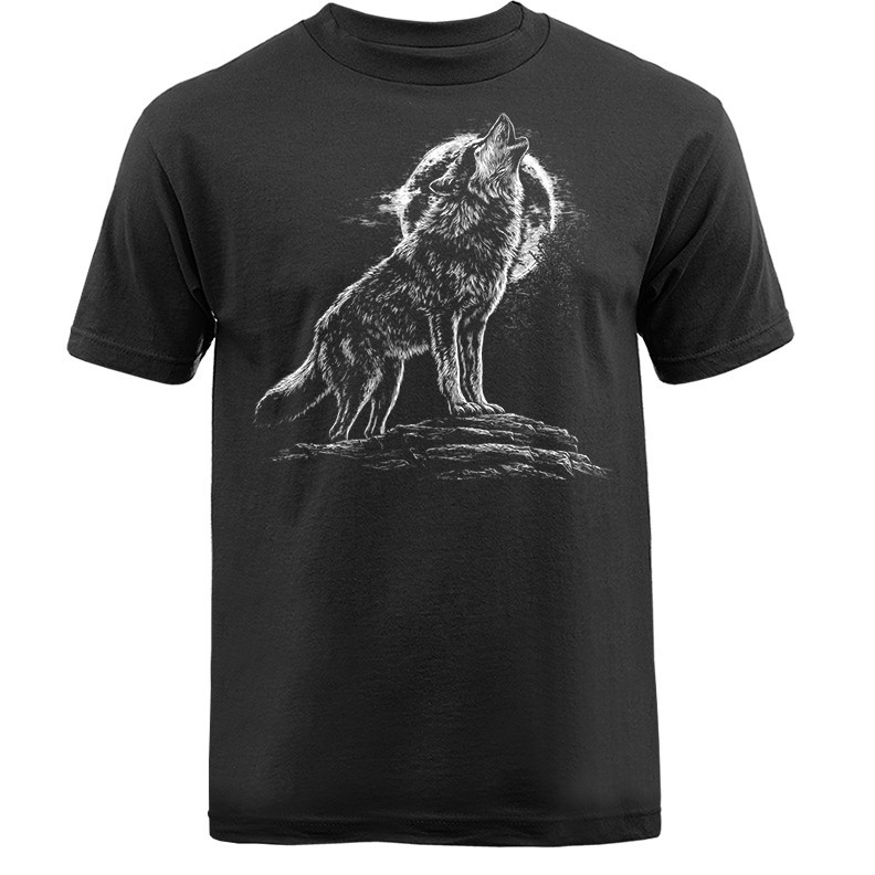 Howling Wolf Moonlight Wilderness Outdoor Wildlife Nature T-shirt