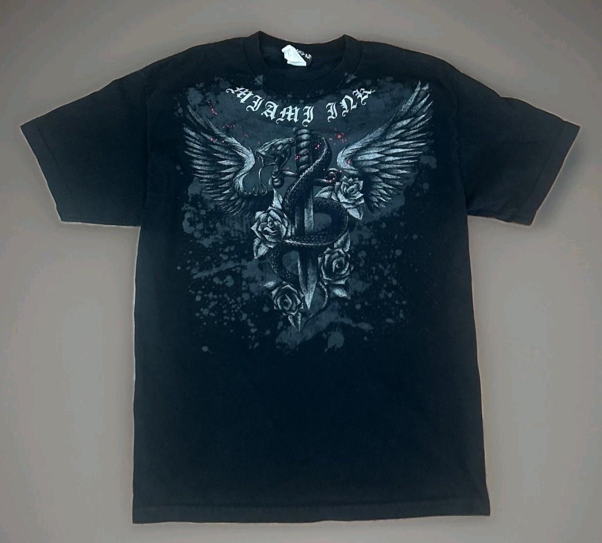Vintage Y2K Miami Ink Snake & Dagger T Shirt Men’s Large Affliction Style Black gallery