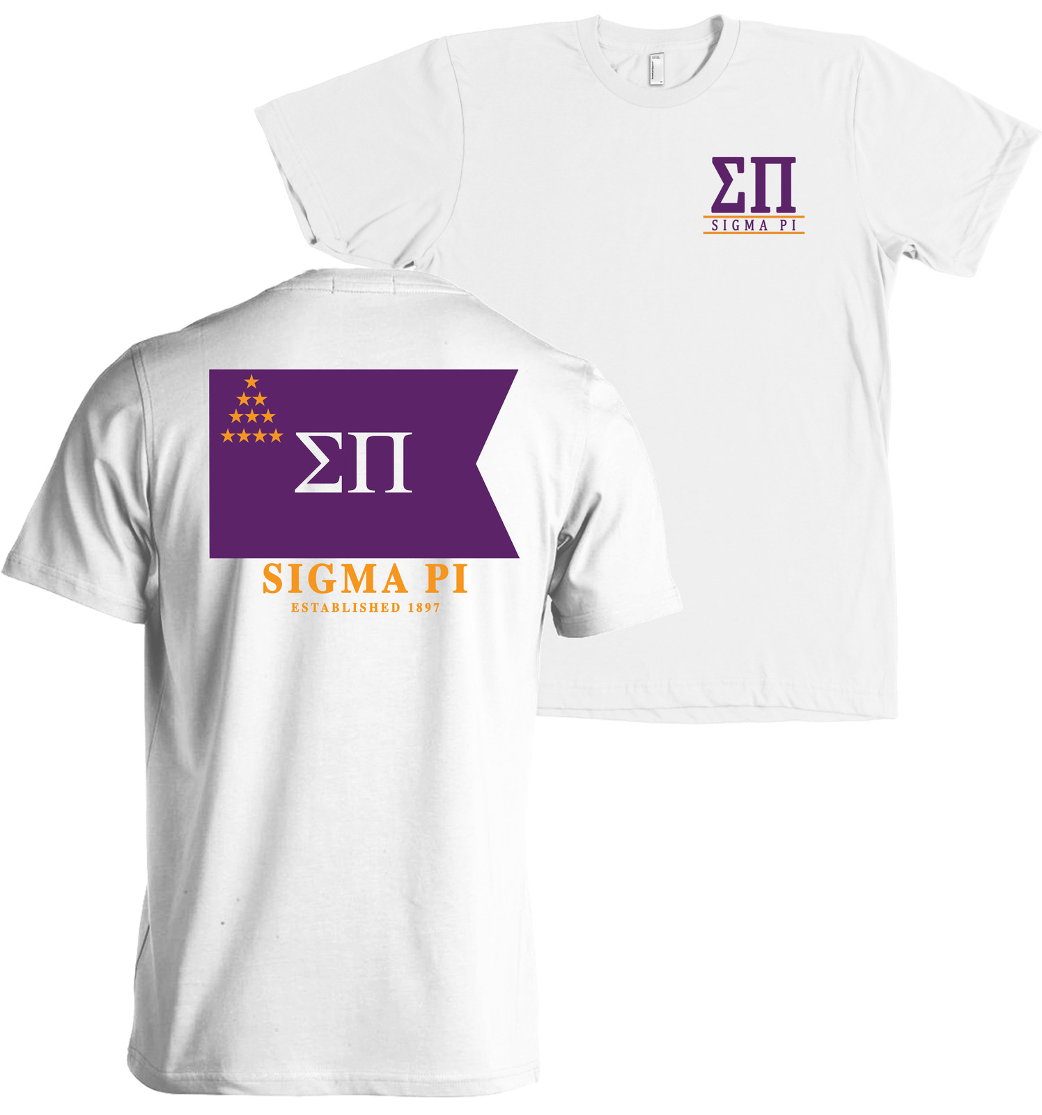 Sigma Pi Fraternity Flag Bella + Canvas T Shirt NEW