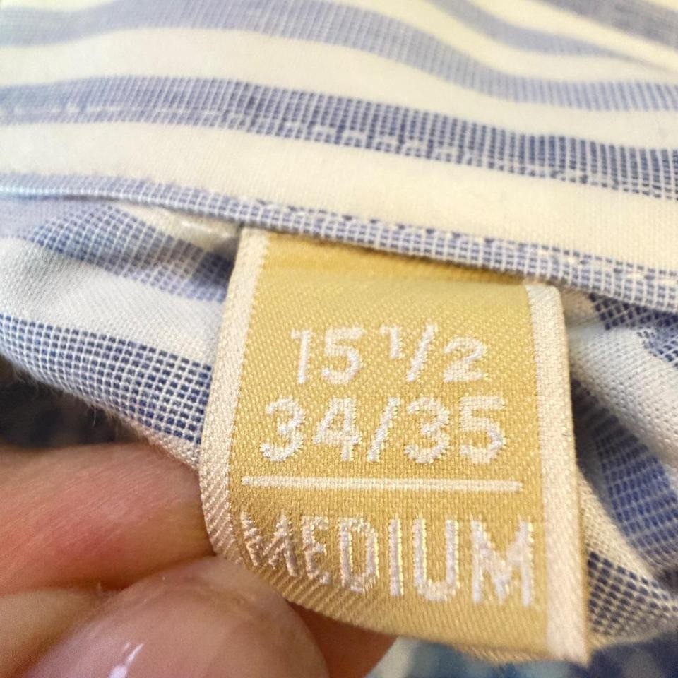 Michael Kors Mens Blue Gingham Check Button Down Dress Shirt Medium 15.5 34/35 gallery