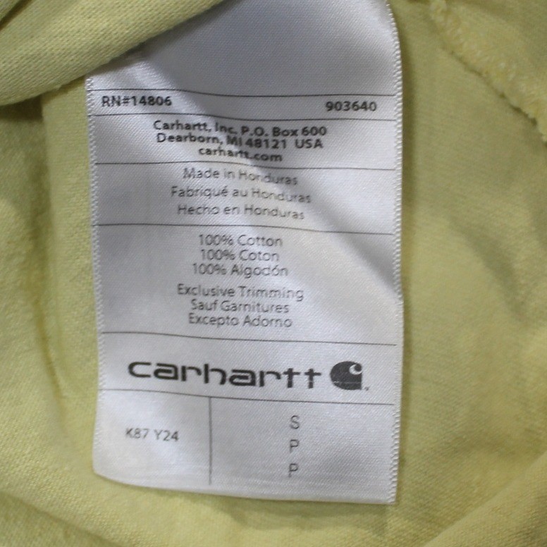 Carhartt Loose Fit Pocket T Shirt Pale Yellow Short Sleeve Cotton Mens S gallery