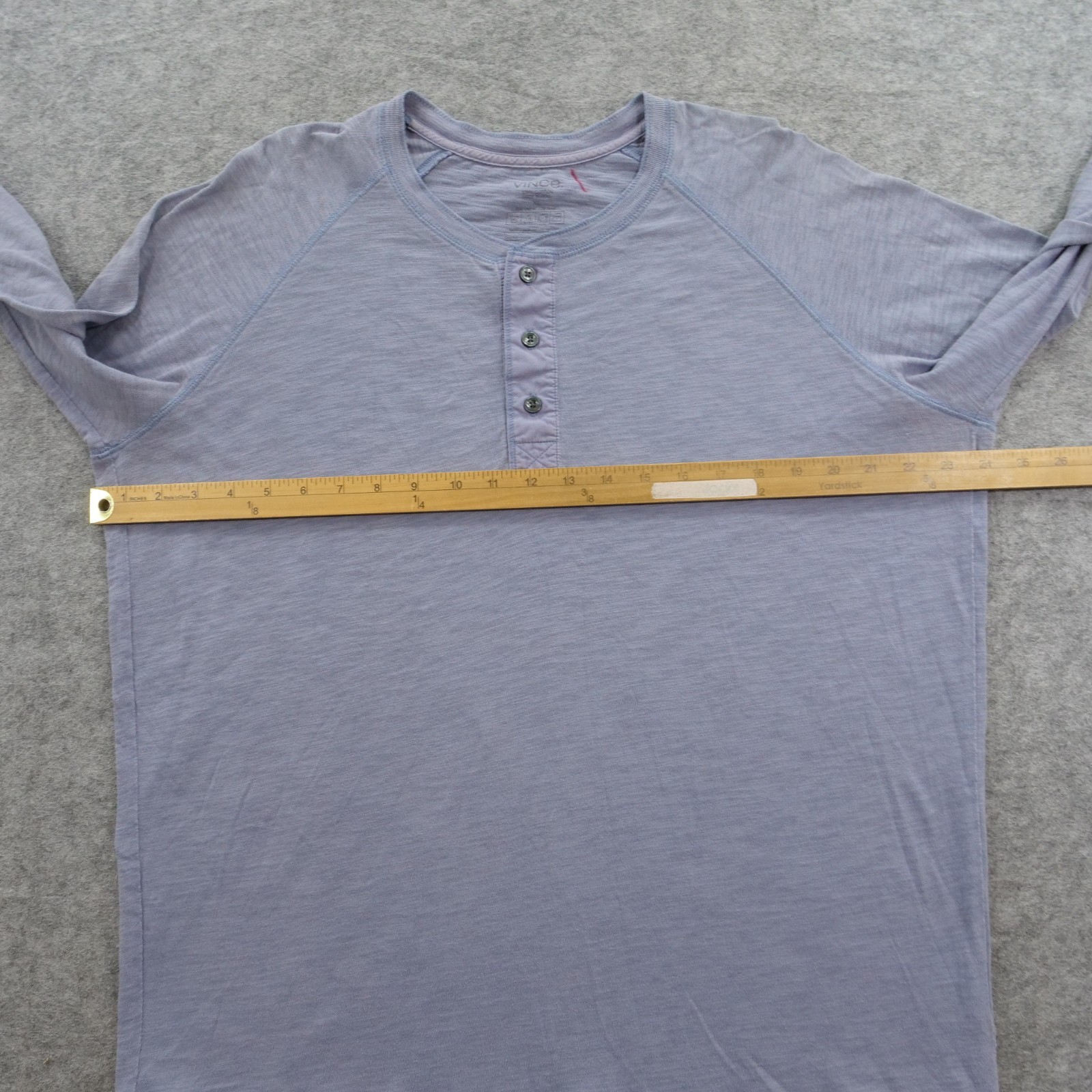 Vince Shirt Mens Extra Large Blue Henley Long Sleeve Lightweight Button gallery