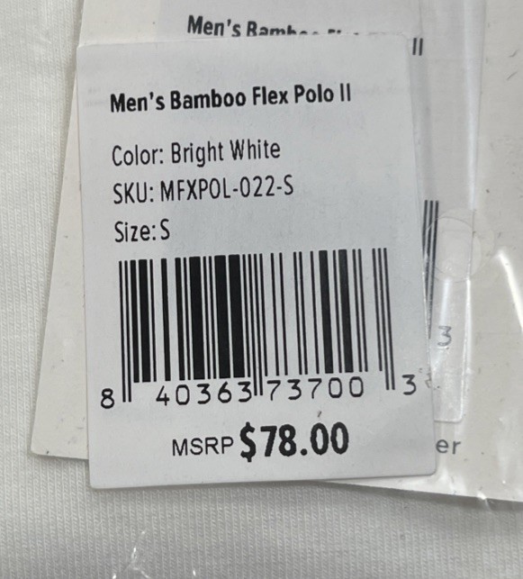 Free Fly Men’s Bamboo Flex Polo || T Shirt (MFXPOL-022-S) Size Small Color White gallery