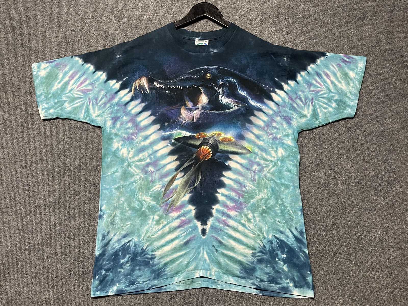 Vintage Star Wars Liquid Blue Shirt Mens XL Blue Tie Dye Jar Jar Graphic Tee gallery