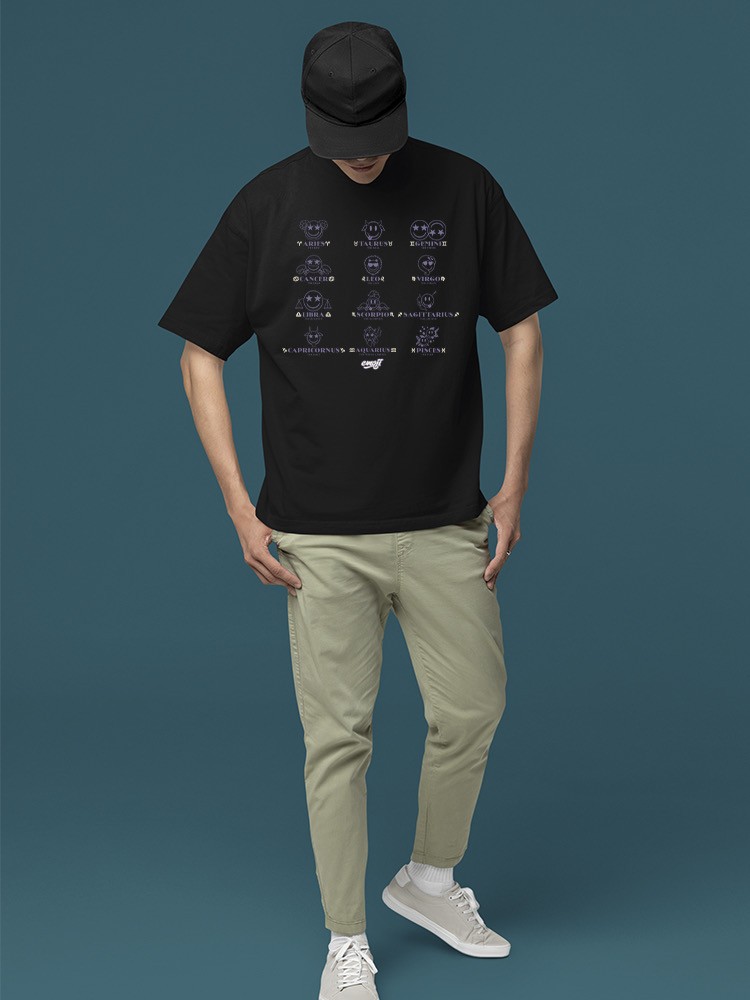 Zodiac Smiley Signs - Astrological Horoscope Emoji Men's T-shirt gallery
