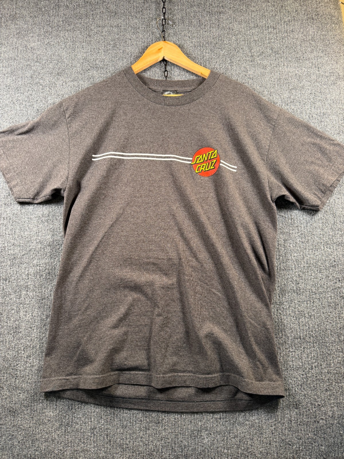 Santa Cruz Skateboards Mens Short Sleeve Shirt Dark Gray Large Surf Skate Logo gallery