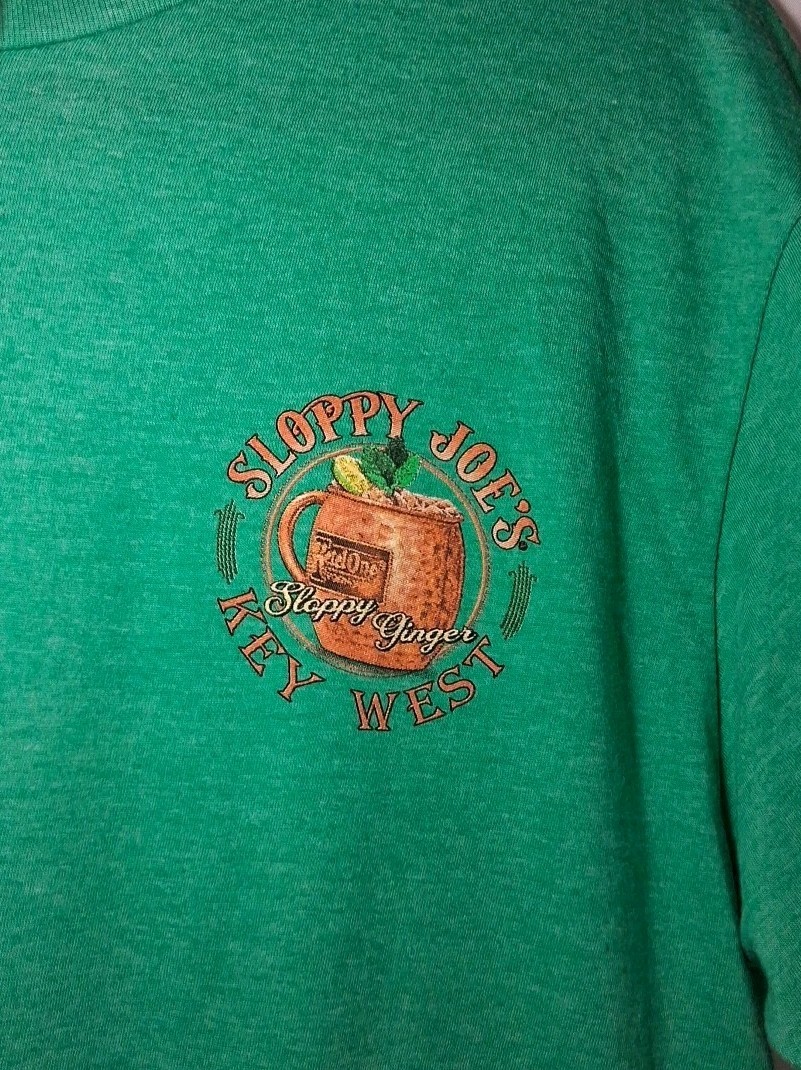Large Sloppy Joe's Sloppy Ginger Best Mule In Town Key West Green T-Shirt gallery