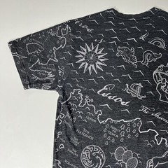 Game of Thrones Dark Gray Map Graphic Crew Neck T-Shirt Mens Sz Medium EUC
