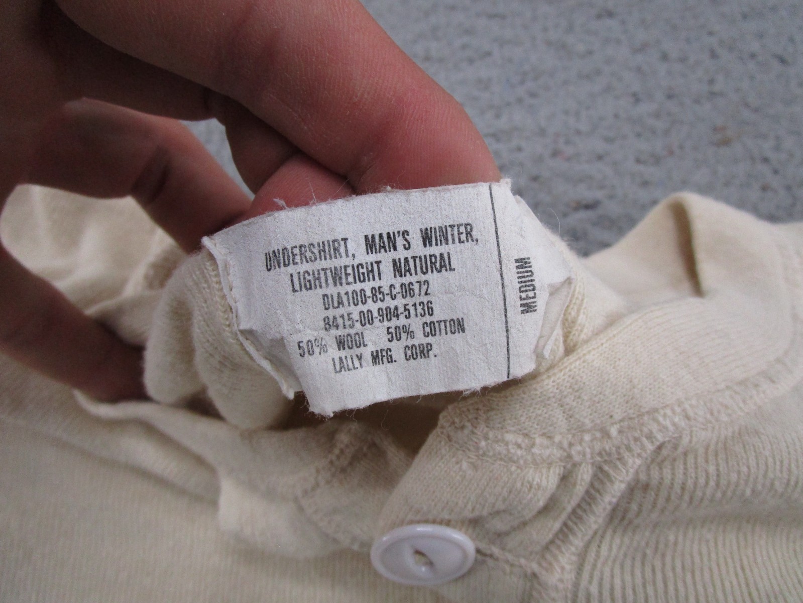Vintage Military Shirt Henley Cold Weather Type 1 Wool Blend Undershirt Size M gallery