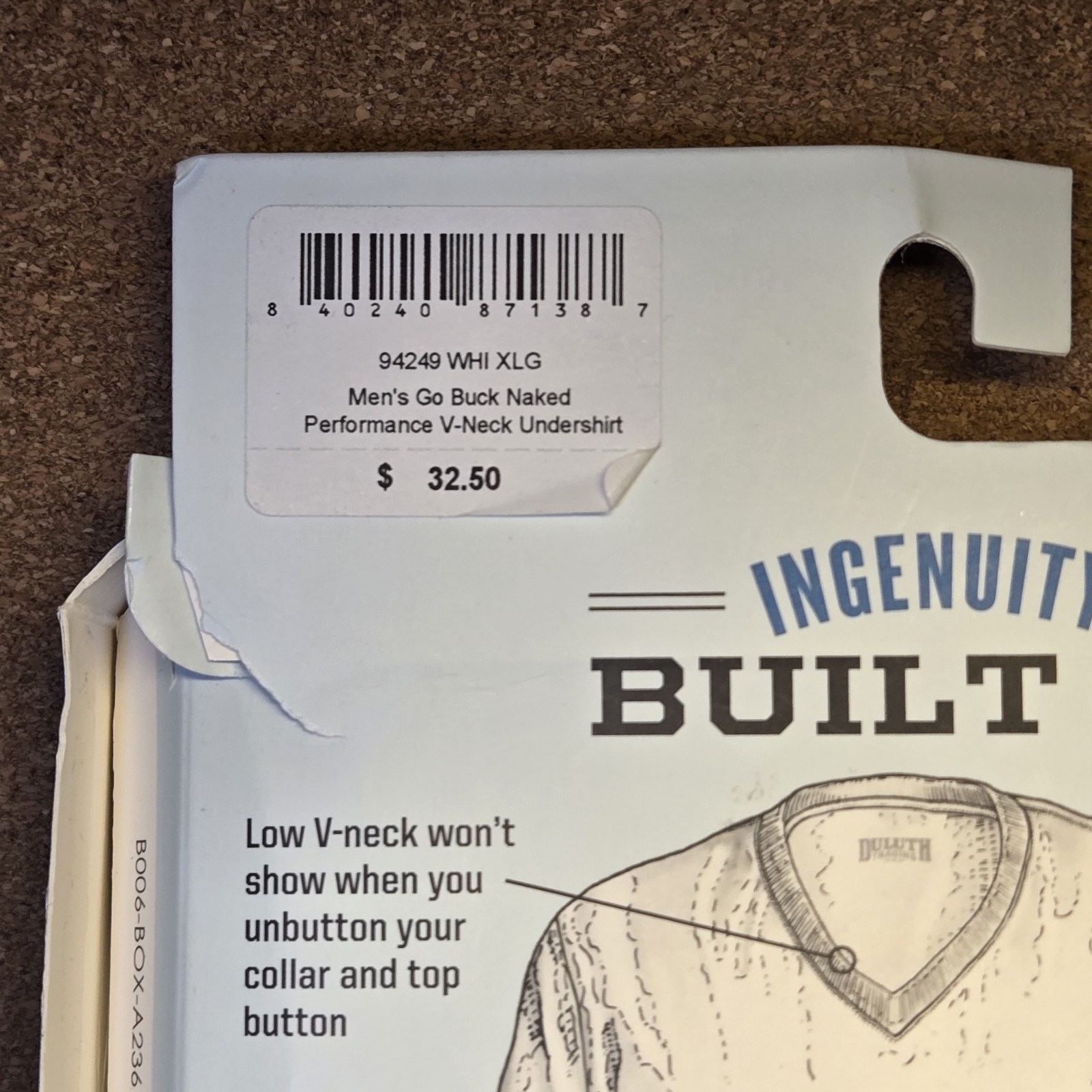 Duluth Trading Co Men's White Go Buck Naked Performance Crew Undershirt Size XL gallery
