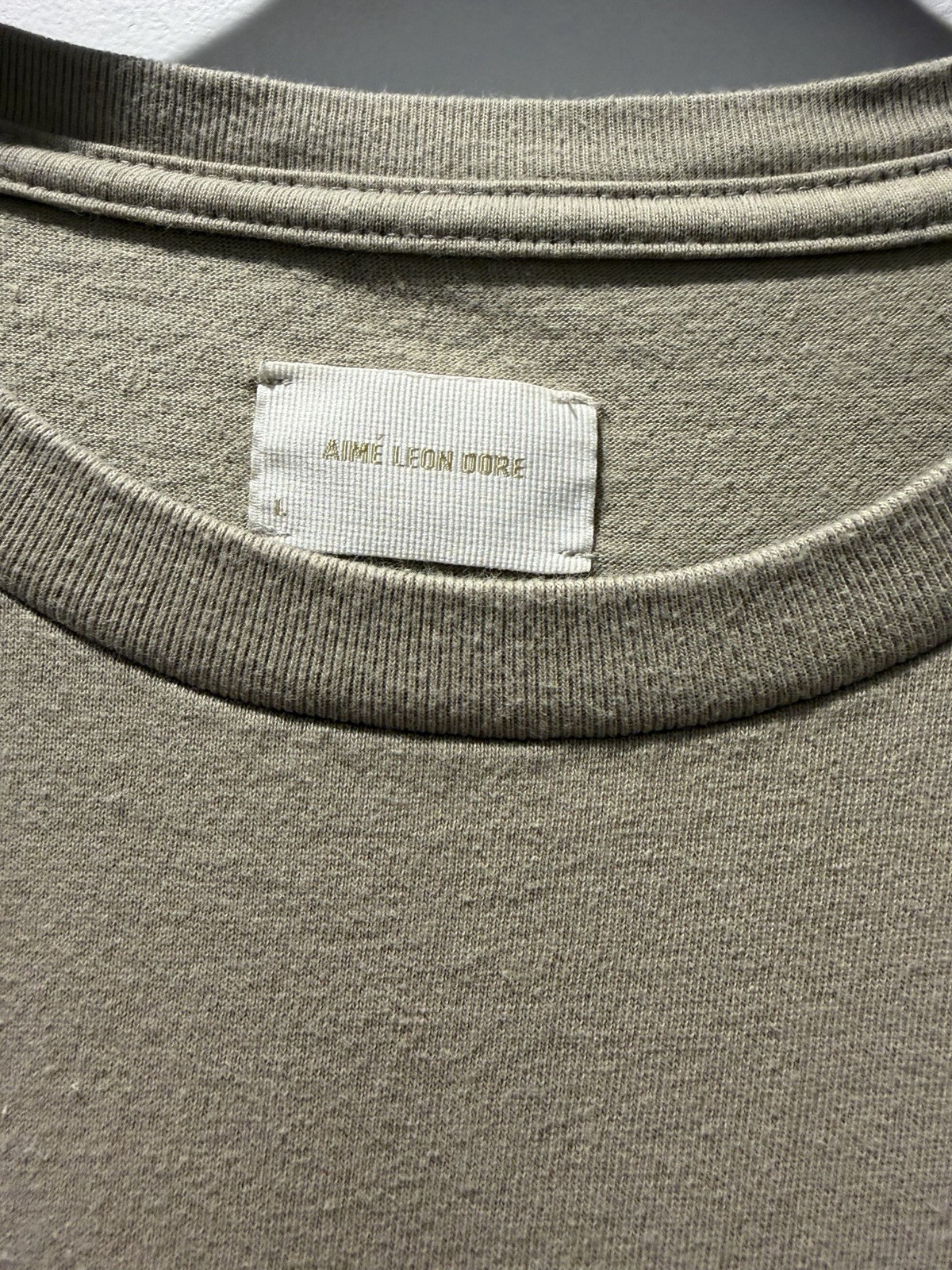 Aime Leon Dore Men's Crew Short Sleeve T-Shirt Size Large Khaki Brown gallery