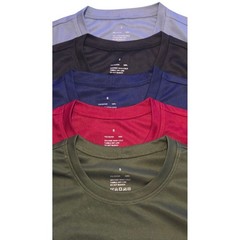 5-Pack Mens Long Sleeve Performance Shirts Small Athletic Crew Neck Multi Color