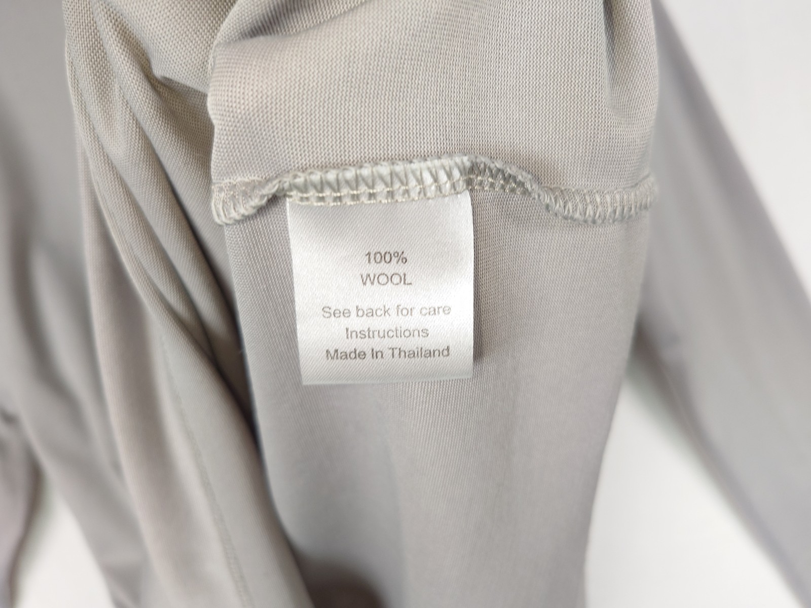 Merino.tech Men's Gray 100% Merino Wool Long Sleeve Crew Neck Shirt S gallery