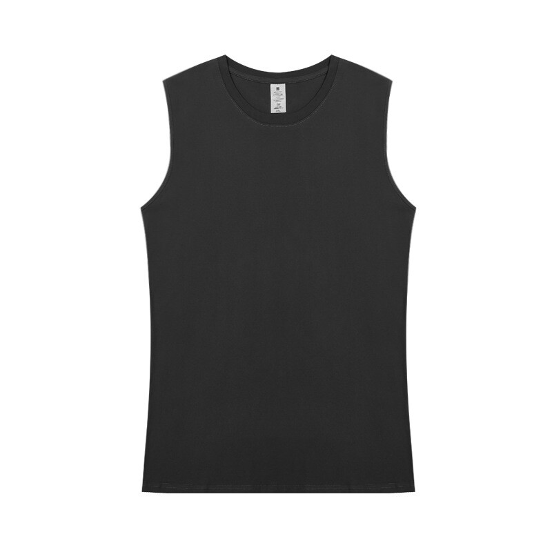 Men's Fitness Sports Vest Cotton Sleeveless T-Shirt Short-Sleeved Solid Color gallery