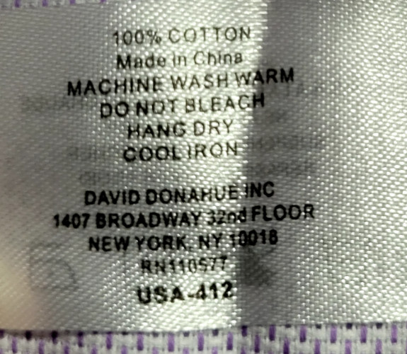David Donahue Button Shirt Mens Large Trim Fit Light Purple Collared Formal gallery