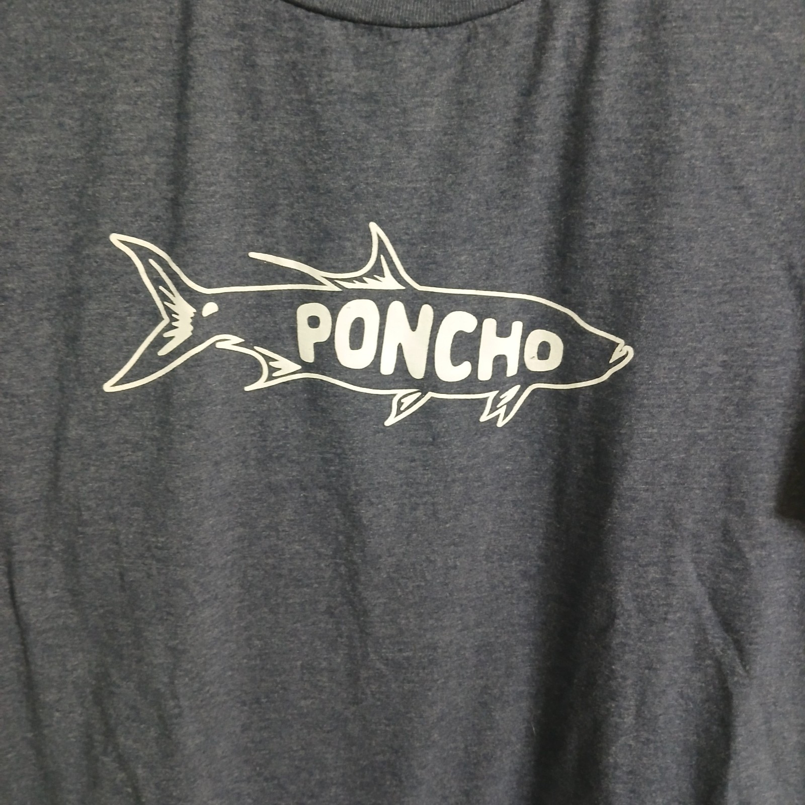 Poncho Outdoors Fishing T-Shirt Mens Med Blue Short Sleeve Cotton Blend Crewneck gallery