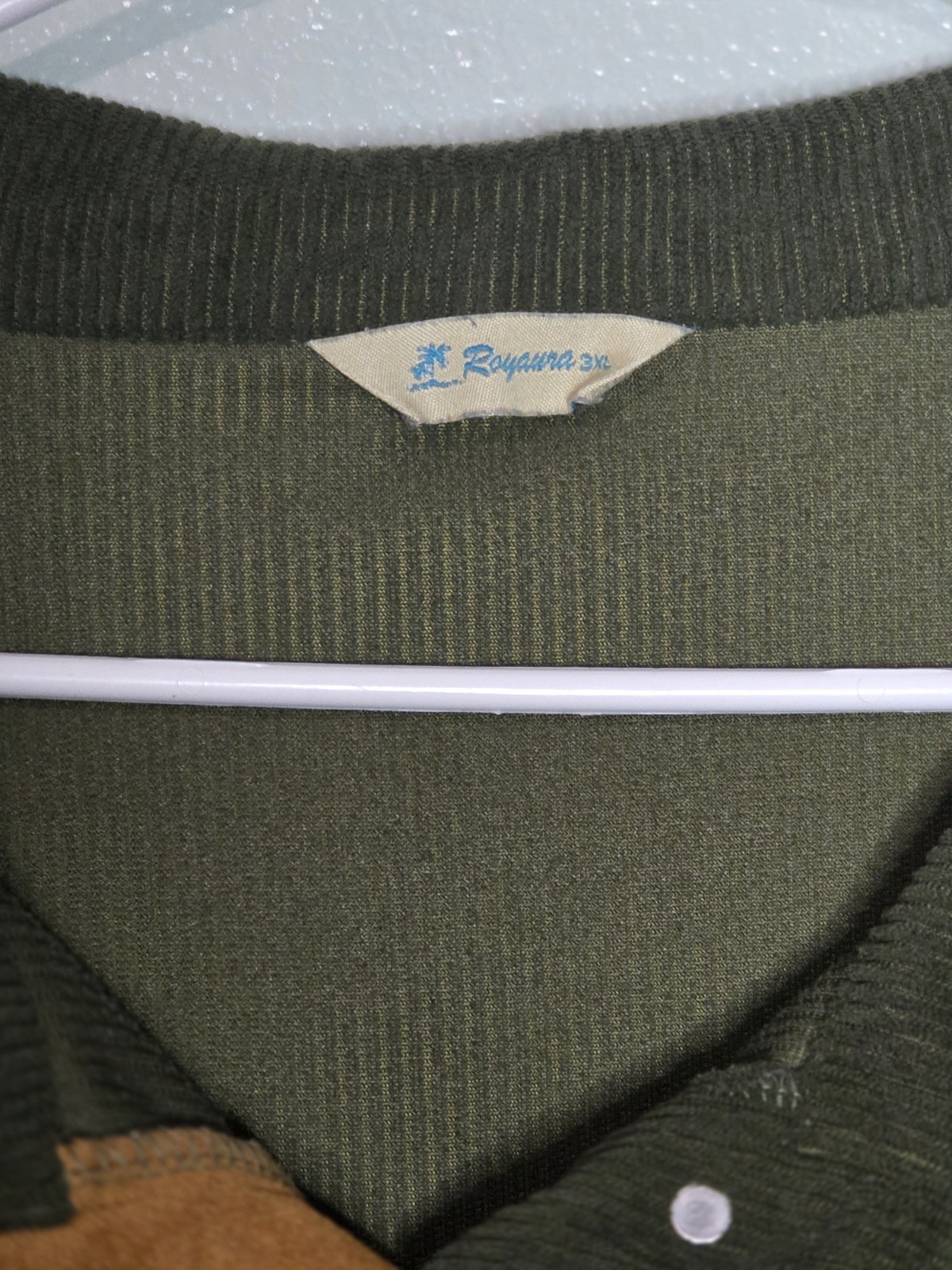 Rayaura Shirt Mens 3XL Corduroy Sweatshirt Stand Collar Pullover Elbow Patches gallery