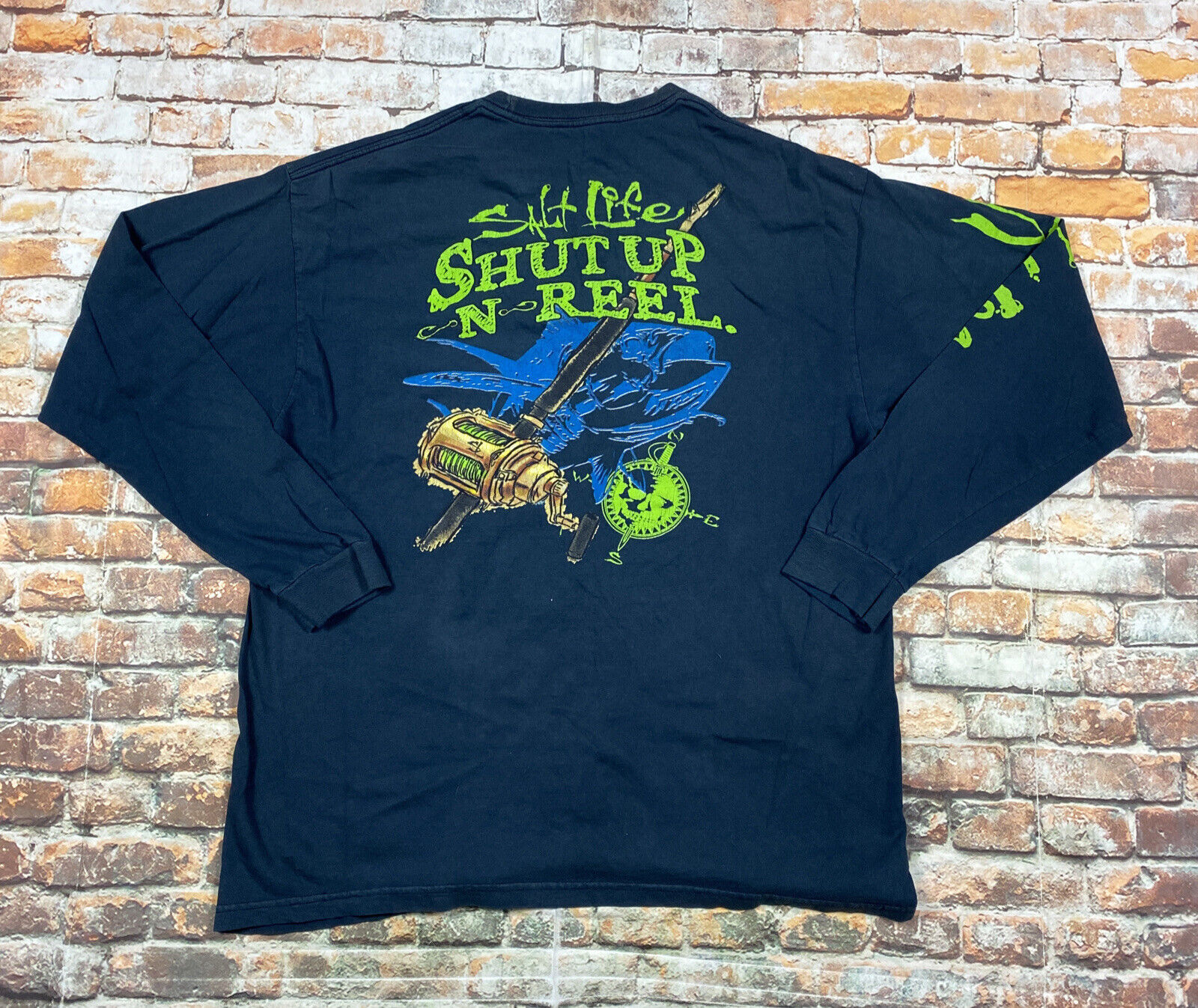 Salt Life Shirt Adult L Blue Long Sleeve Fishing Boating Beach Outdoor Mens gallery