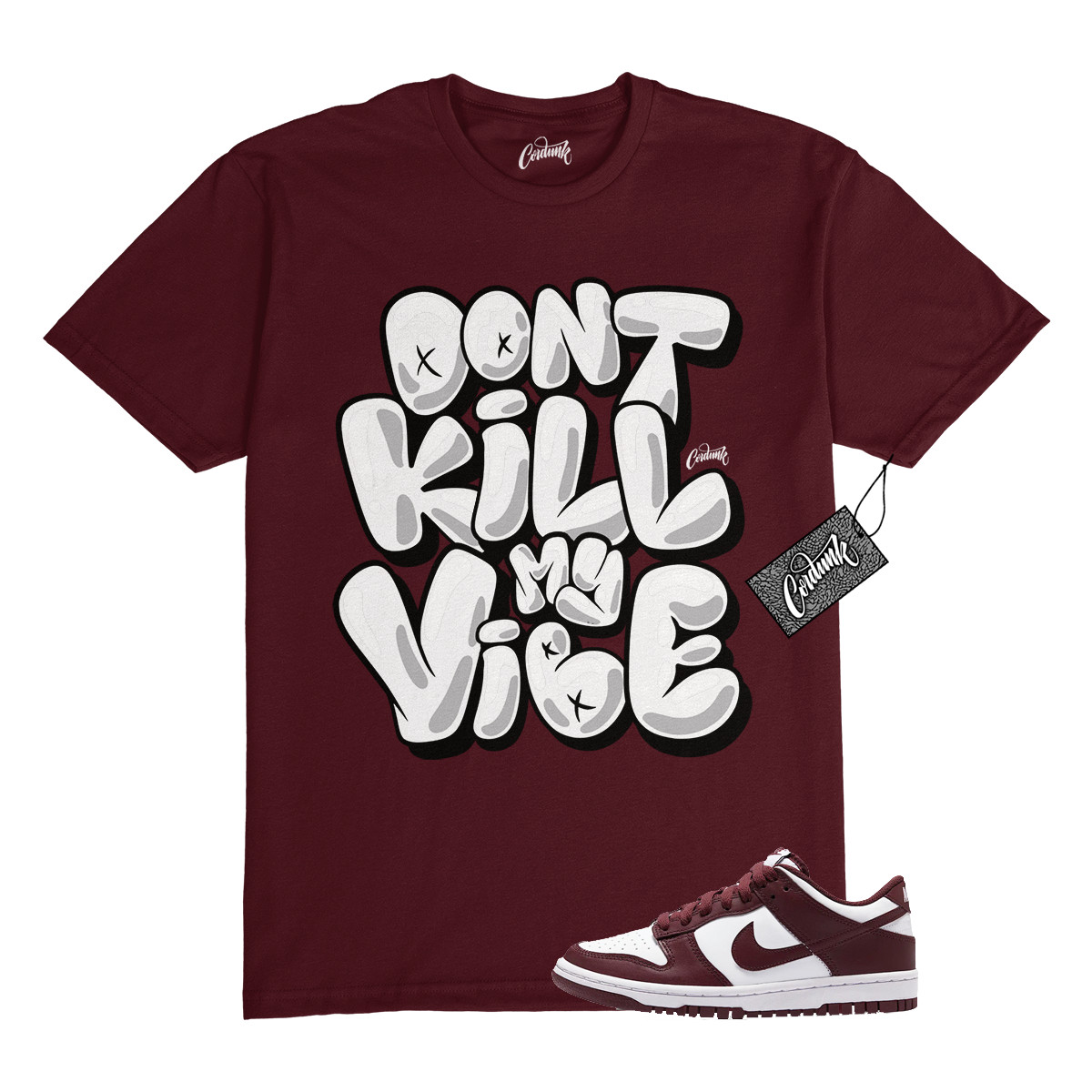Dunk Team Red White Low Maroon Burgundy T Shirt Match DKMV