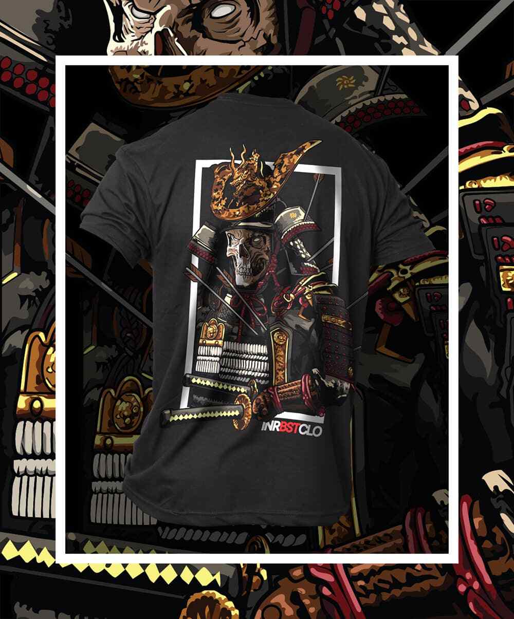 UNDEAD SAMURAI TEE Print T-Shirt Short Sleeve Basic Tee Casual Sport Top
