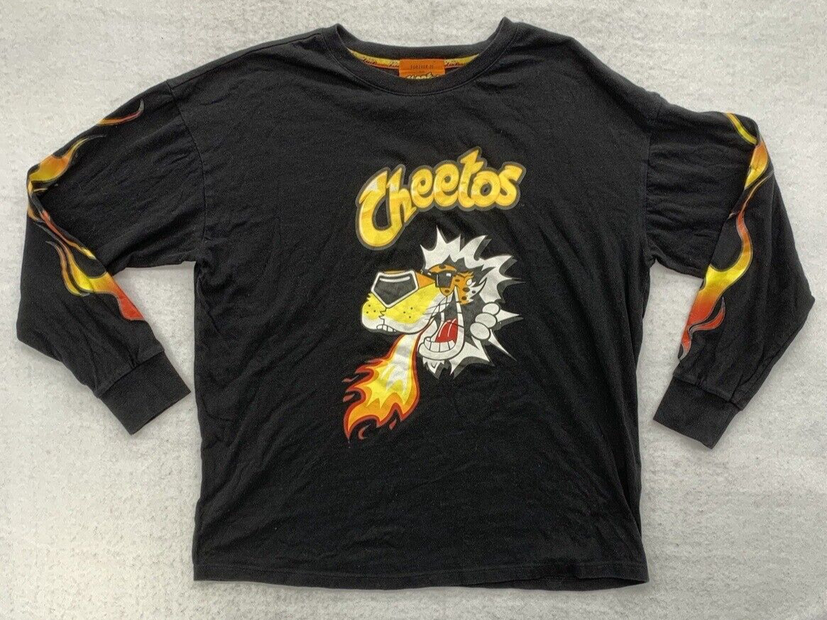 Forever 21 Plus Cheetos Shirt 0X Long Sleeve Flamin Hot Black Graphic Fire gallery