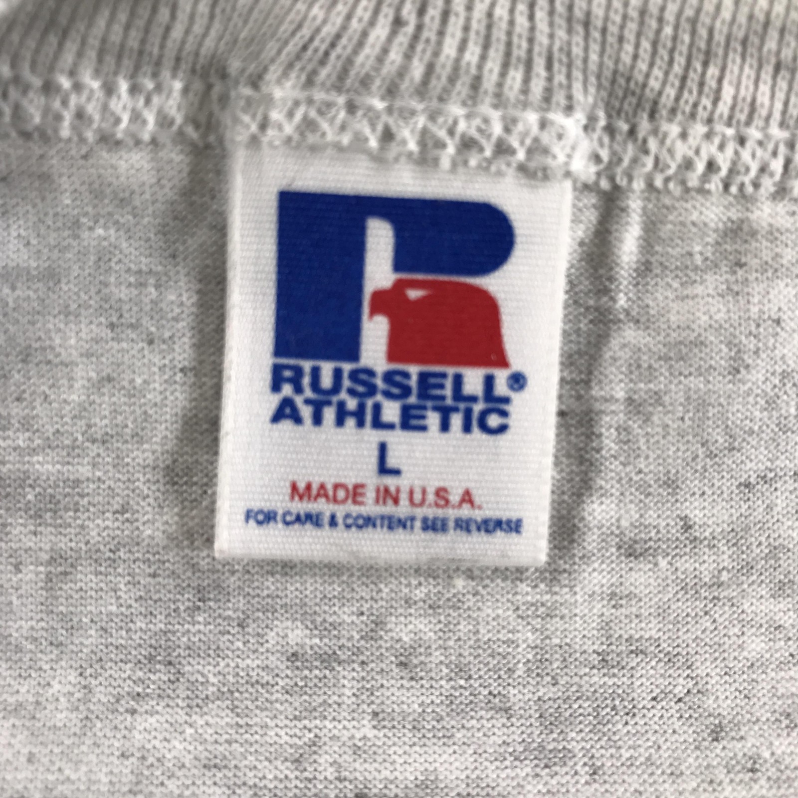 Vintage Russell Athletic Shirt Mens Large Gray Blank Crew Tee Made USA 90s gallery