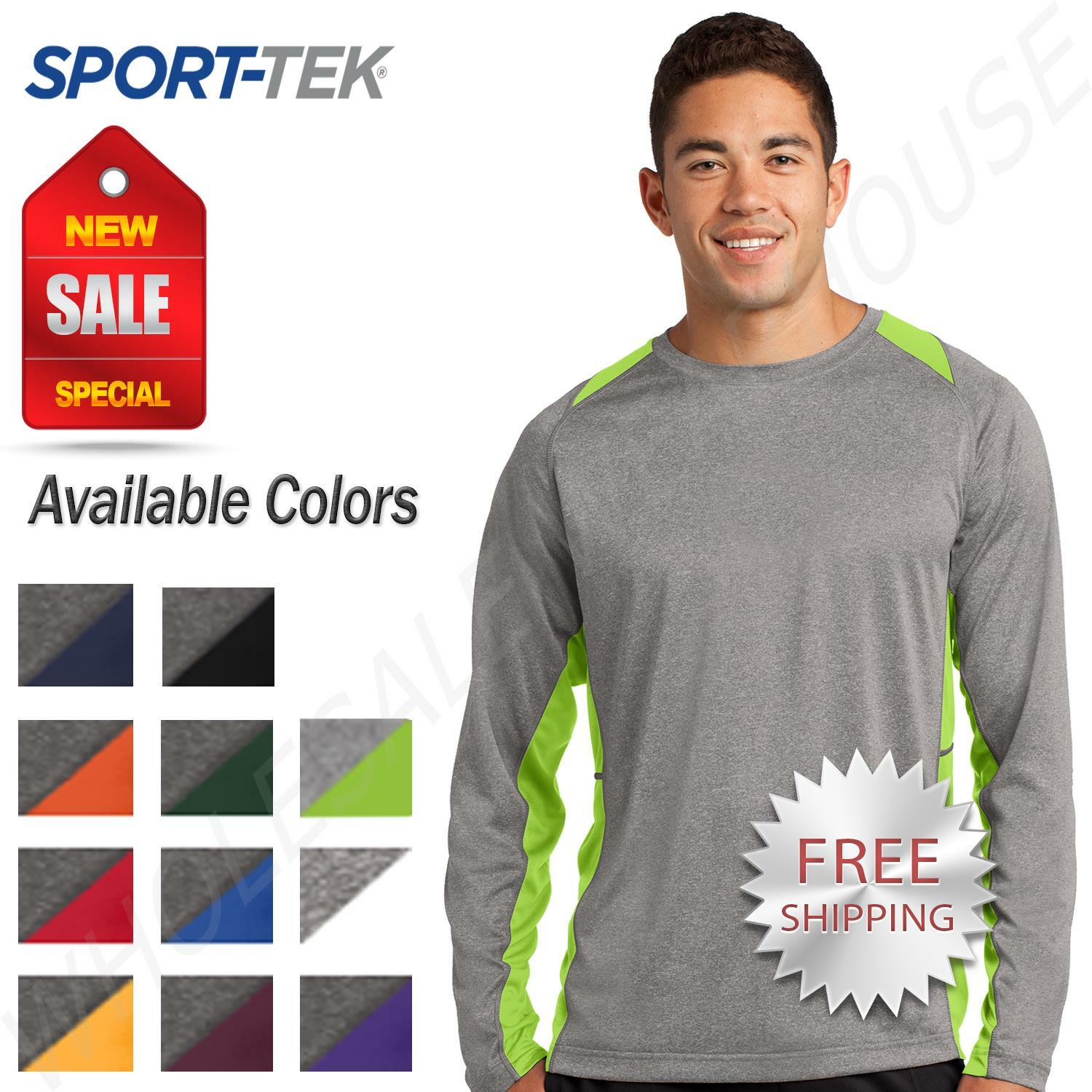 Sport-Tek Mens Long Sleeve Heather Colorblock Contender T-Shrit ST361LS gallery