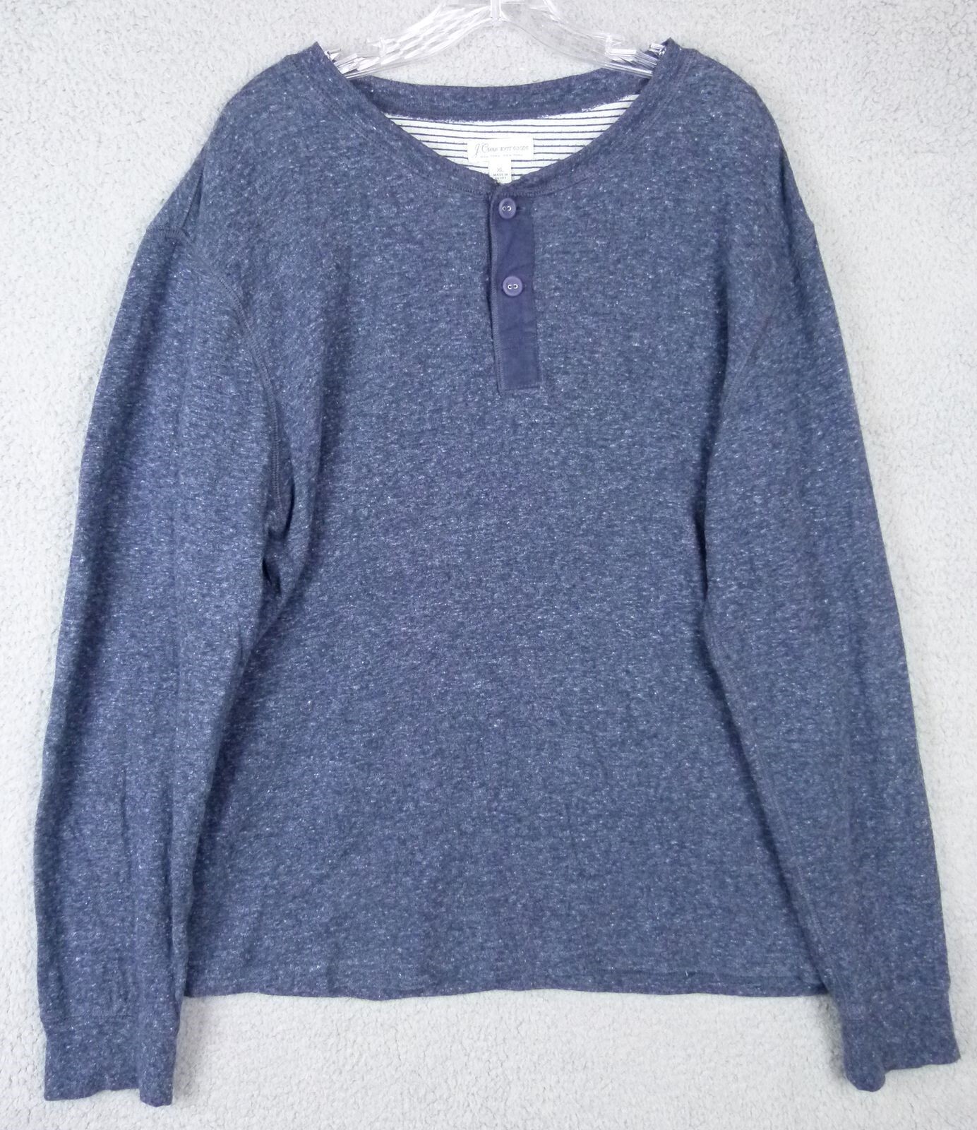 J.Crew Knit Goods Mens XL Heathered Blue Longsleeve Shirt w/ 2 Buttons