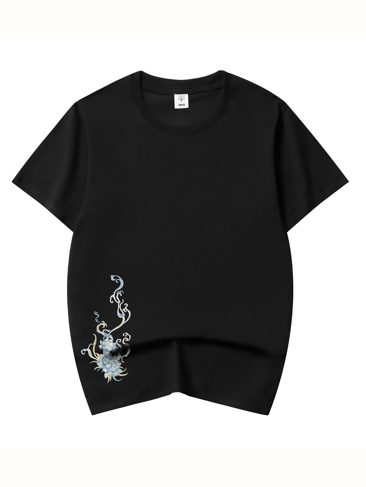 Niepce Men's Blue Kirin Embroidery Tee Japanese Streetwear T-Shirt gallery