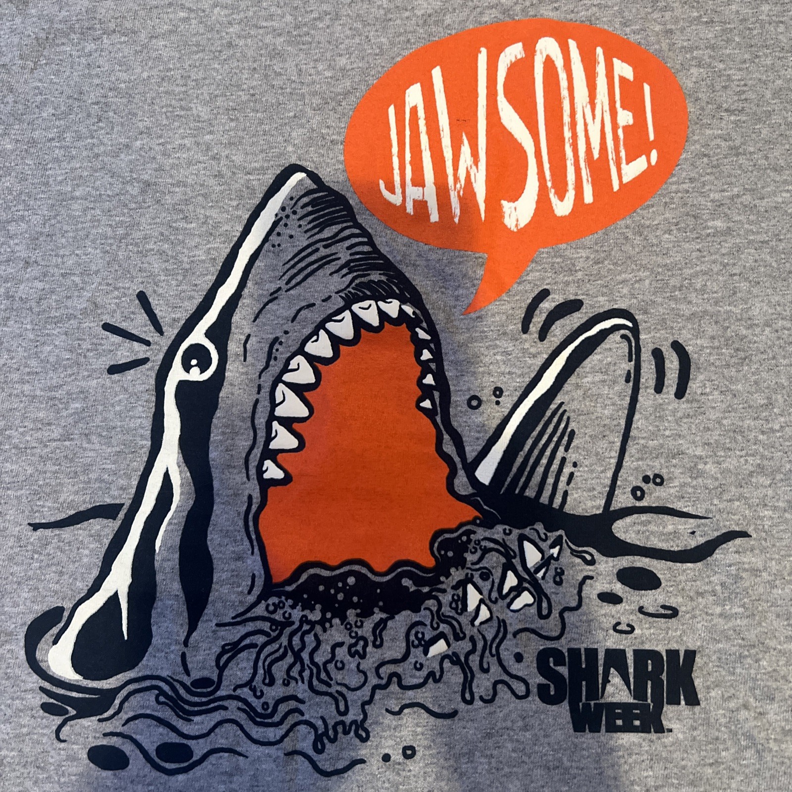 Discovery TV Channel Shark Week Jawsome! Jaws Great White Shark Shirt Large New