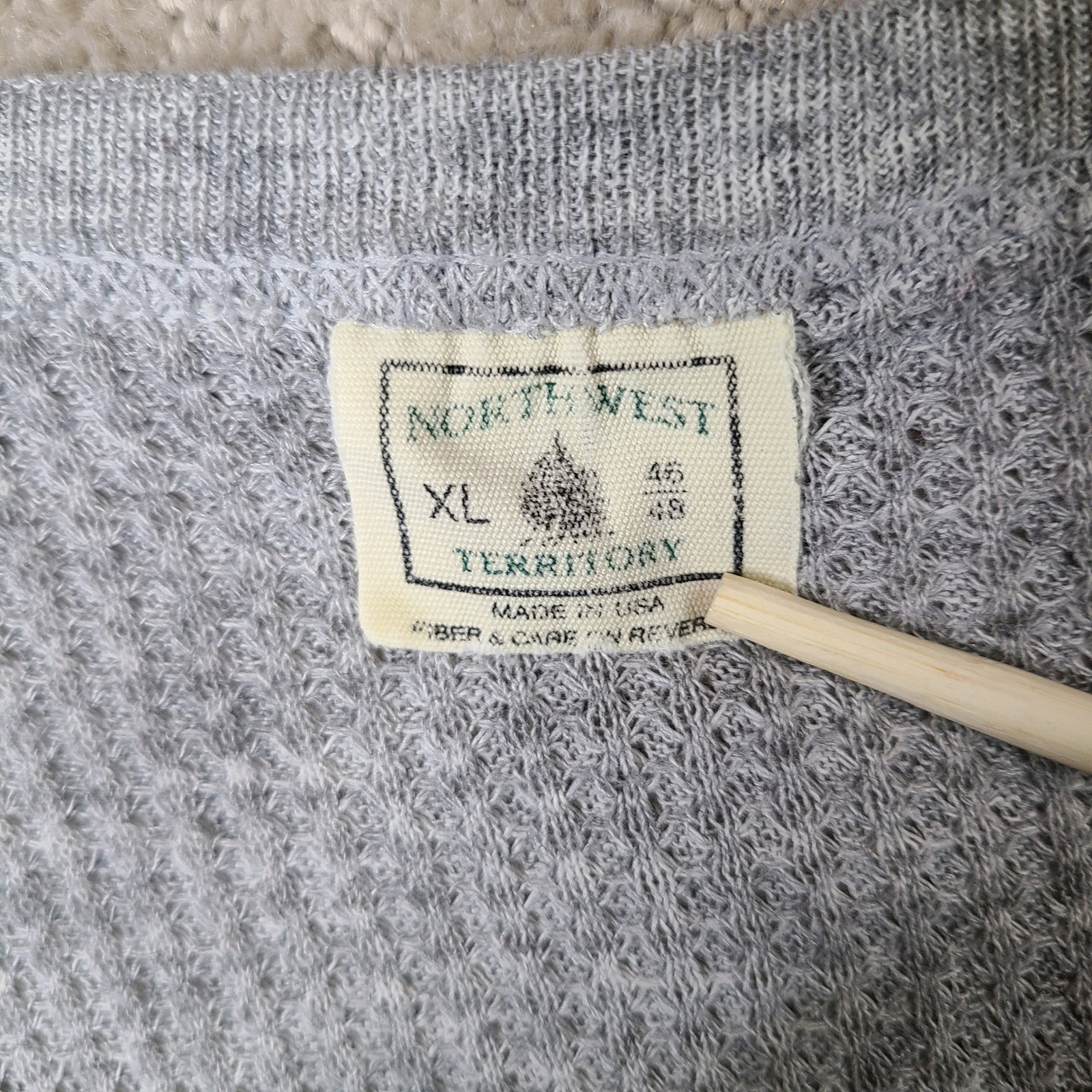 North West Territory Shirt Mens XL Gray Waffle Knit Thermal Long Sleeve USA gallery