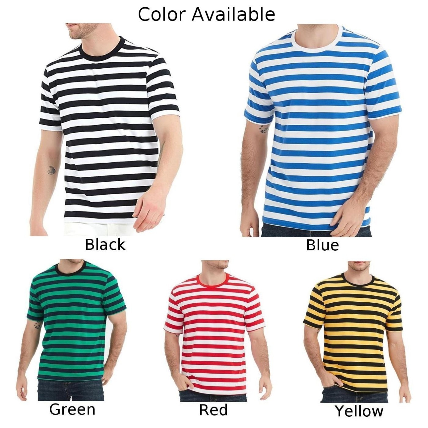Cool Men's Summer Loose Striped Sailor T Shirt Casual O Neck Short Sleeve Tee gallery