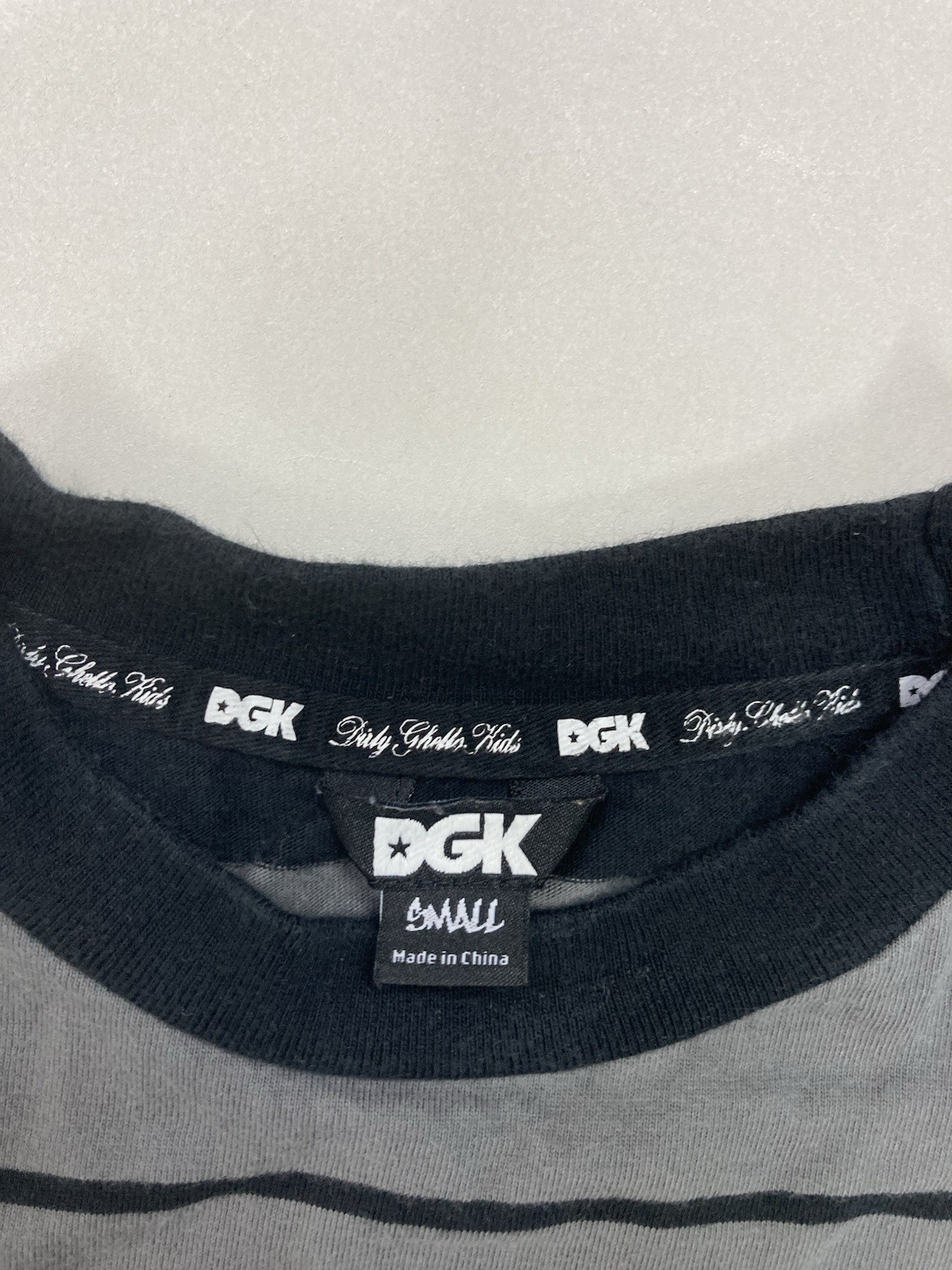 DGK Glory T-shirt Men Small Black Gray Stripe Short Sleeve gallery