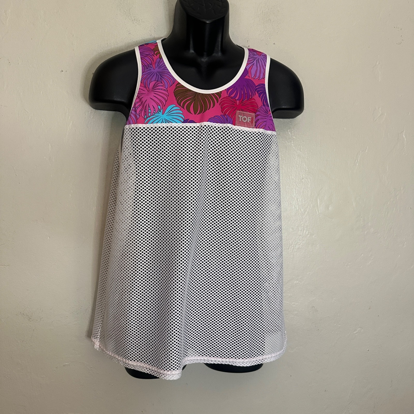 TOF Paris Mesh Tank Top Large 40-42" chest Gently worn 86% polyamide/14% elastan gallery