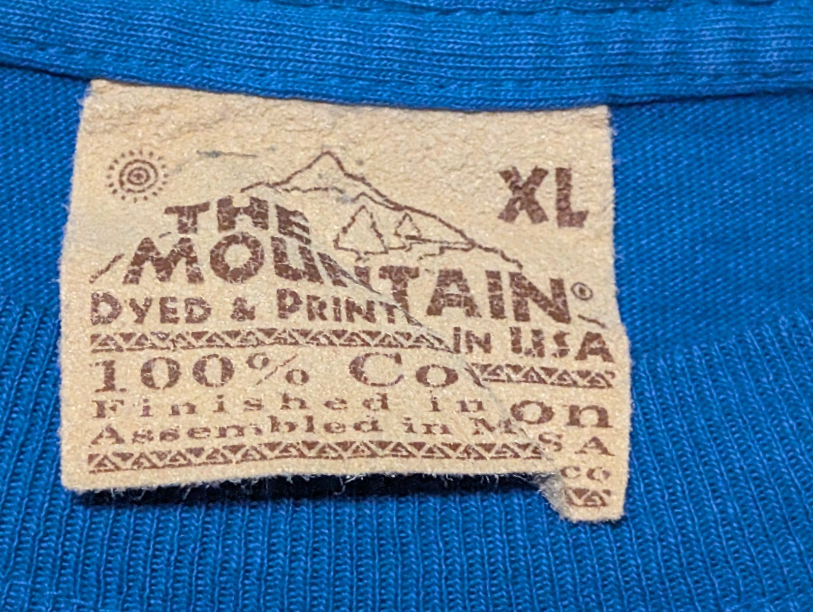 The Mountain Men's T-shirt Blue Bald Eagle Vintage Leather Tag XL #4033 EUC gallery