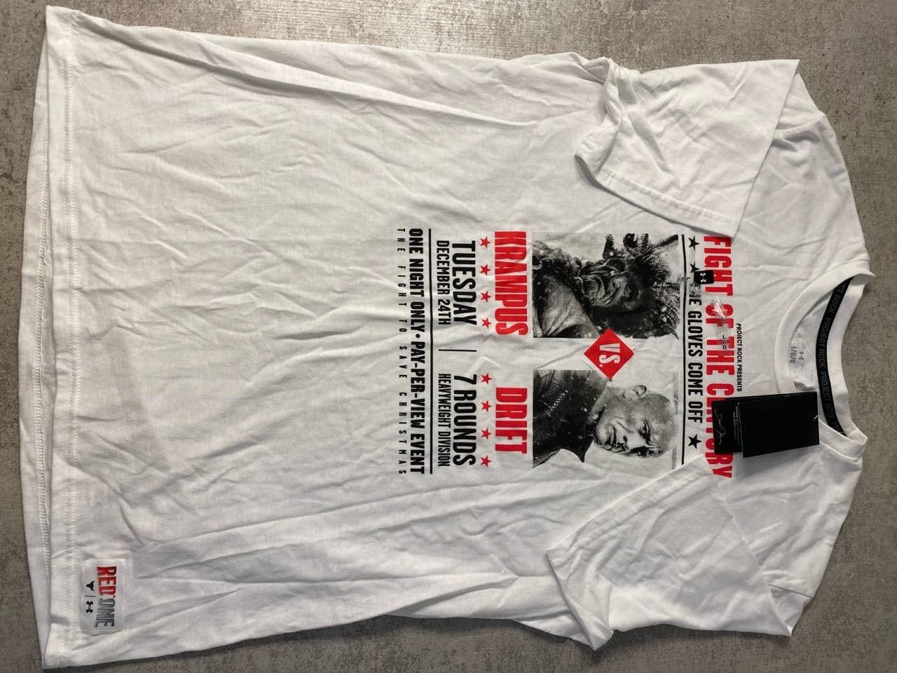 Under Armour Project Rock Men’s Large White Fight Of The Century Graphic T-Shirt gallery