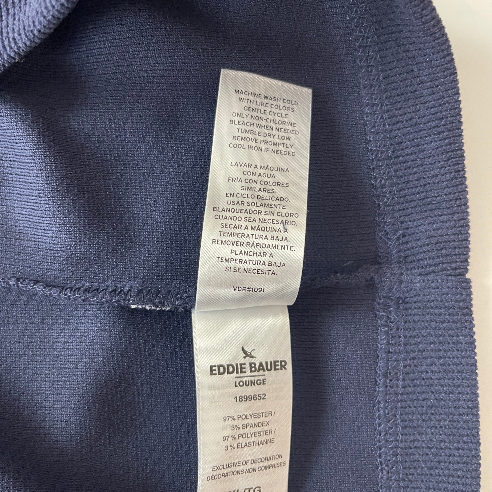 Eddie Bauer Hoodie Mens XL Blue Thermal Textured Outdoor Hiking Gorpcore Casual gallery