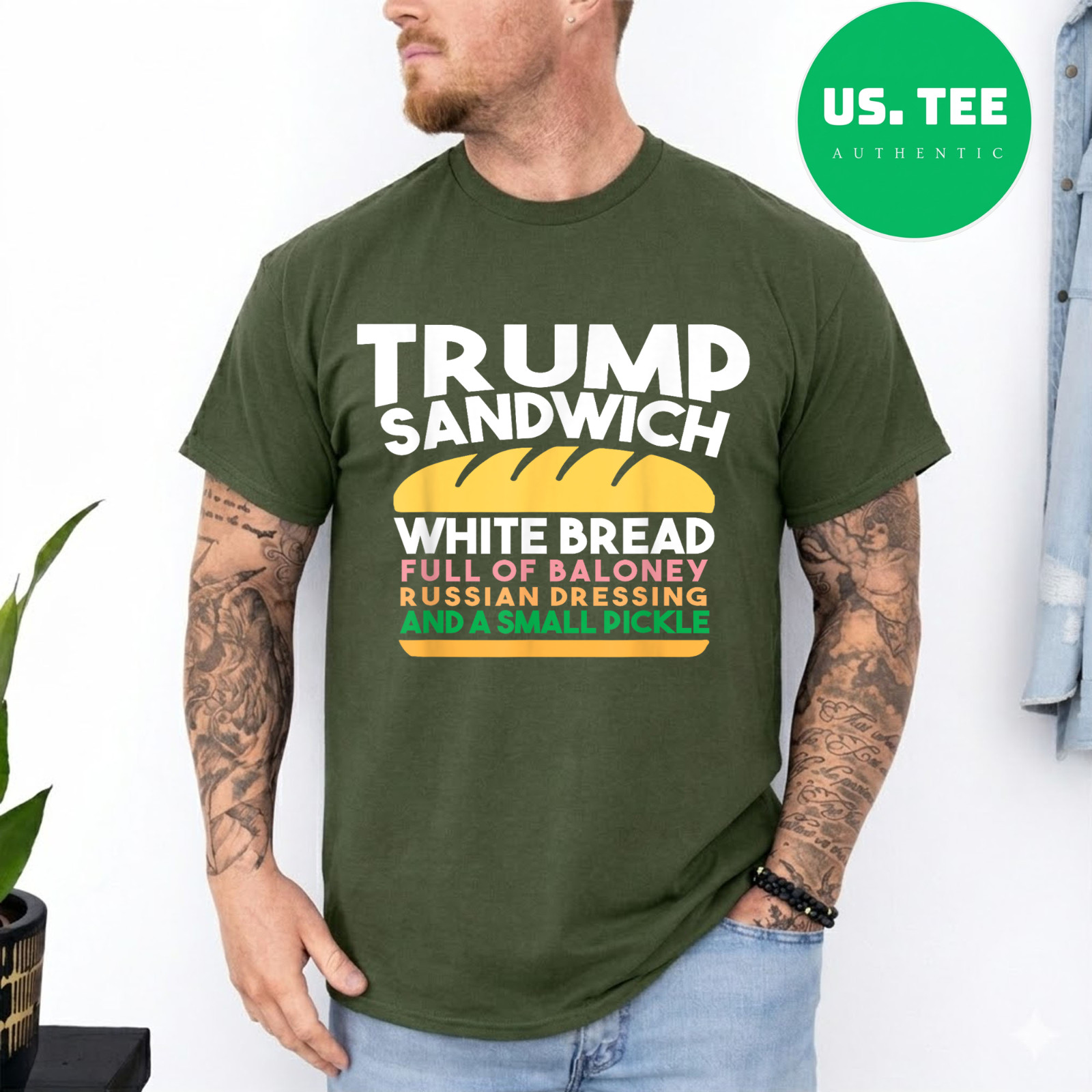 Trump Sandwich White Bread Full Of Baloney Russian Dressing Women Men T-Shirt gallery