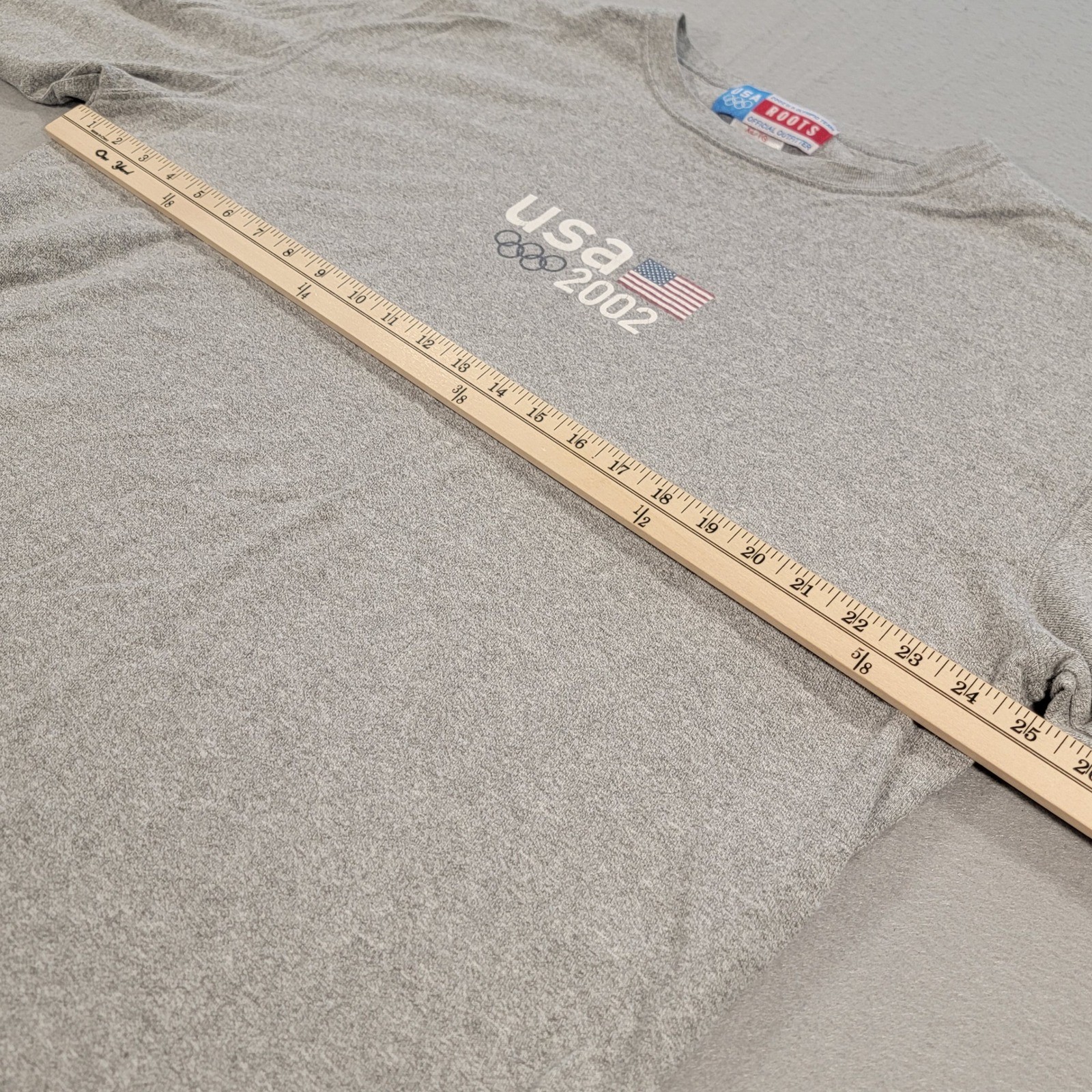 Vintage Roots USA Olympic Team 2002 T Shirt Gray Logo Graphic Cut Sleeve Mens XL gallery
