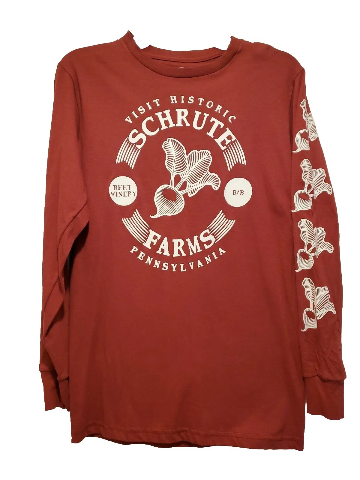 New The Office Visit Historic Schrute Farms B&B Winery Mens Small L/S T-Shirt gallery