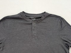 Croft & Barrow Men’s Henley Long Sleeve T-Shirt Size M Gray Classic
