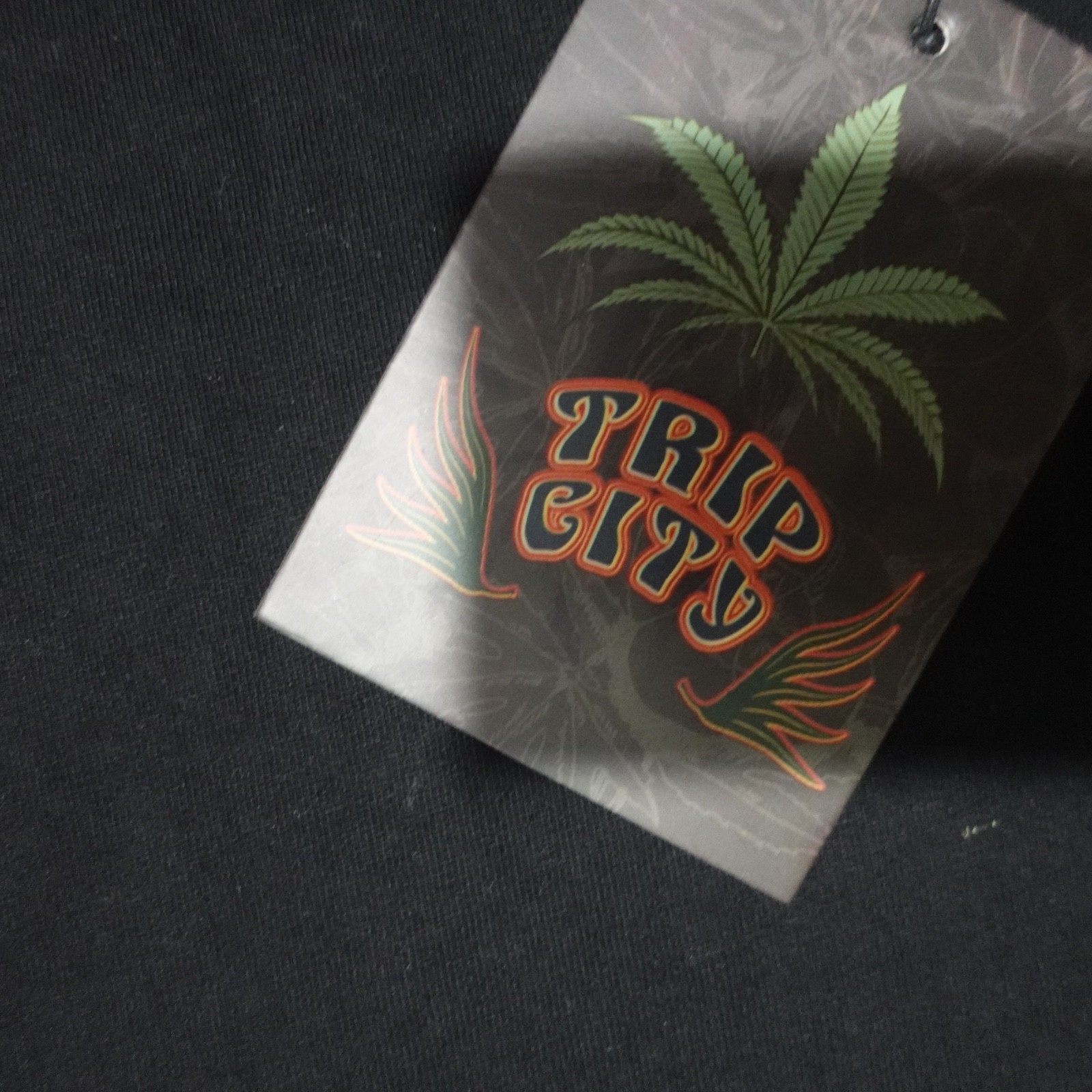 NWT Trip City Sativa Mens Size L AOP Graphic Print New Black Colorful California gallery