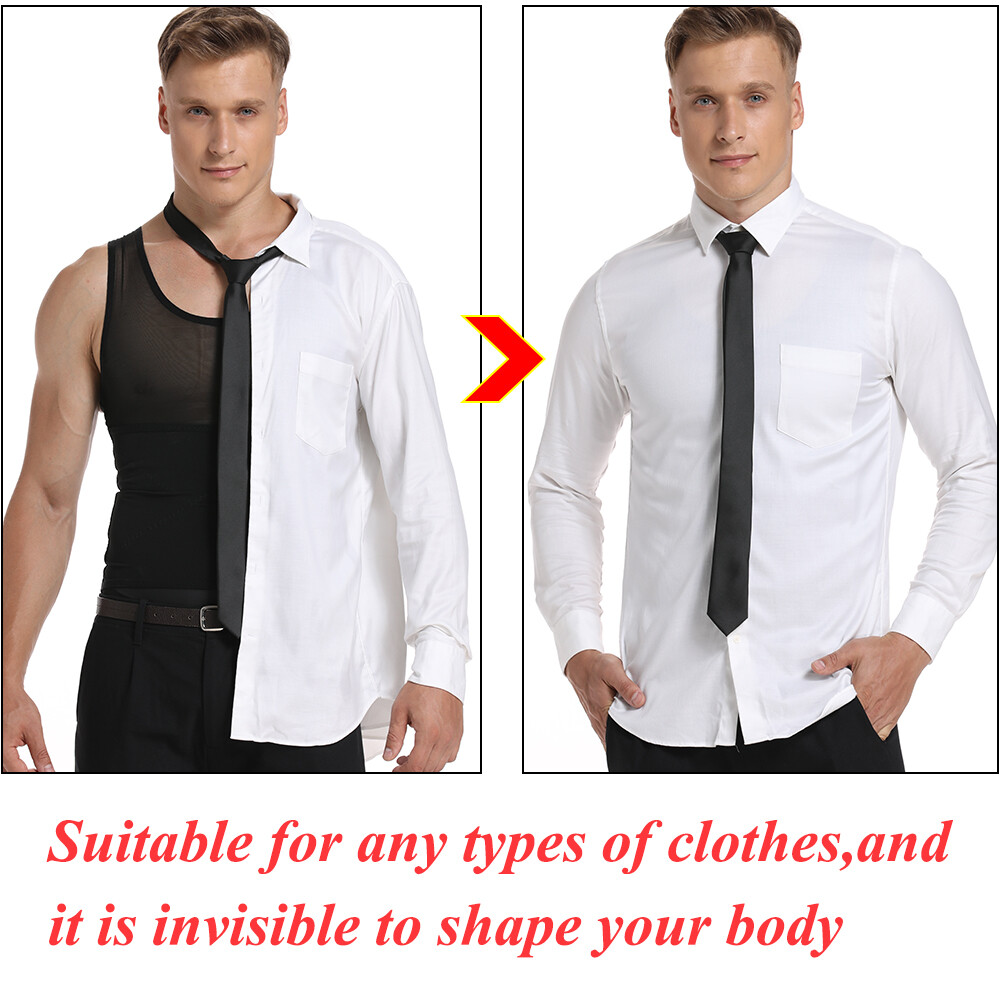 Men Slimming Body Shaper Vest Abs Abdomen Compression Shirts Fitness Tank Tops gallery