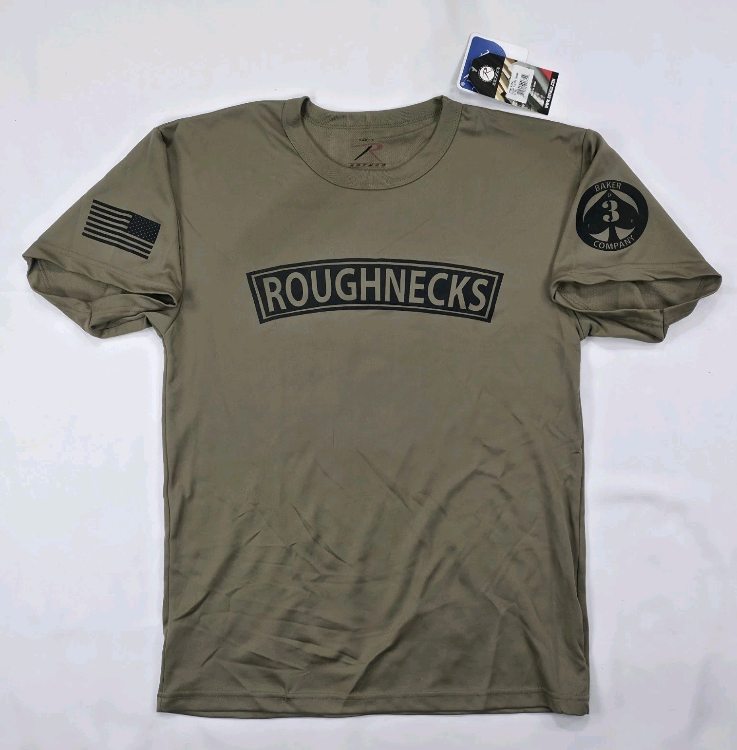 Rothco Roughnecks Afghanistan 2018 B Co 3rd Bn T-Shirt US Military Large Brown