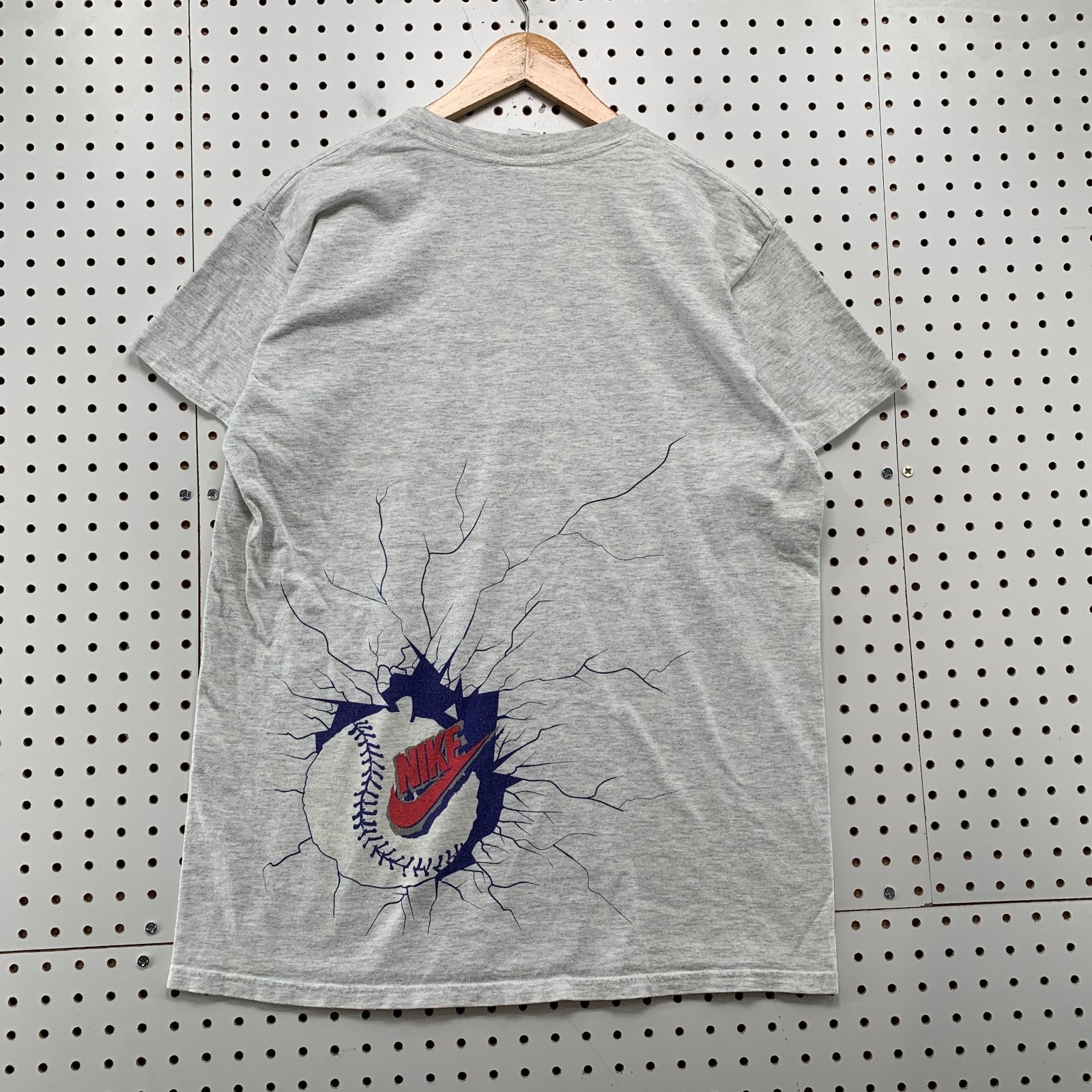 Vintage Nike Baseball T Shirt Mens Large Gray Just Do It Single Stitch USA 90s gallery